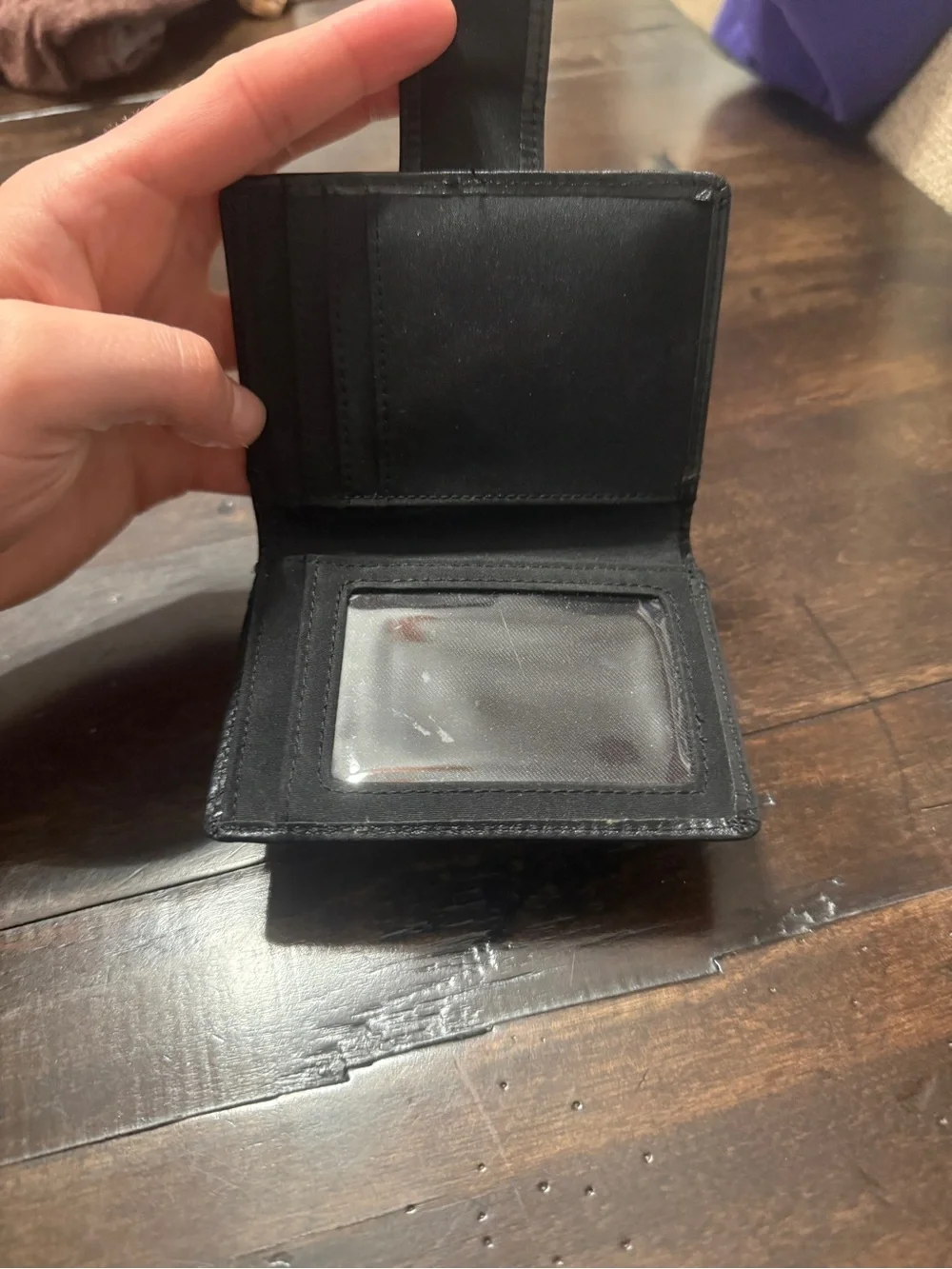 BASS Small Black Wallet- Leather